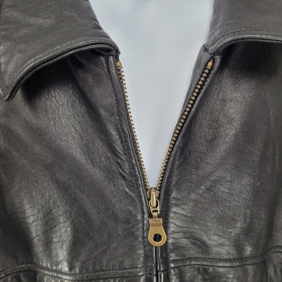 Authentics By Boston Outfitters Black Genuine Leather Insulated Jacket 3XLT *zip - Picture 11 of 14